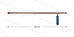 RB65 - Spuitlans RVS - nozzlehouder - L=800mm - 24 Bar - 100 l/min - max 43°C - 1/2" bi x 1/2" bu