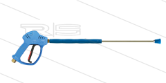 RL56 - HD-pistool - 350 Bar - 30 l/min - max 160°C - met RP10 lans blauw L=1200mm - nozzlehouder blauw/blauw - 3/8" bi x 1/4" bi