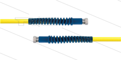 Carwash Titan-Slide slang geel 1/4" - 3,5m - 2x 3/8"W - 2x SKB blauw - 300 Bar