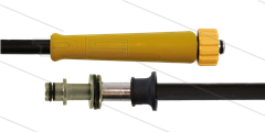 HD-slang zwart 5/16" - 1SN Plus - 10m - M22x1,5 W vlak geel x Ø11mm RVS nippel met lager - 1x KBS