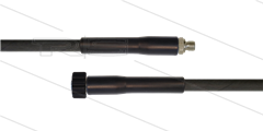 HD-slang zwart 1/4" - 1SN - 10m - 1/4"bu x M22x1,5W vlak - 2x KBS - 250 Bar