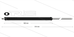 SF41 lans - L=914mm - recht - staal verzinkt - isolatie L=500mm - 360 Bar - max 160°C - 2 x 1/4" bu