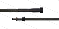 HD-slang zwart 1/4" - 1SC - 10m - M22x1,5 W vlak x Ø11mm RVS pistoolnippel met lager + Kraagstuk