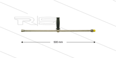 ST3600 lans - L=500mm - recht - RVS - 1/2"bu x 1/4"bi - verstelbare handgreep - 600 Bar - max 150°C