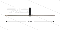 ST3600 lans - L=500mm - recht - RVS - 1/2"bu x 1/4"bu - verstelbare handgreep - 600 Bar - max 150°C