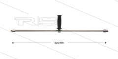ST3600 lans - L=800mm - recht - RVS - 1/2"bu x 1/4"bu - verstelbare handgreep - 600 Bar - max 150°C