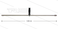 ST3600 lans - L=1000mm - recht - RVS - 1/2"bu x 1/4"bu - verstelbare handgreep - 600 Bar - max 150°C