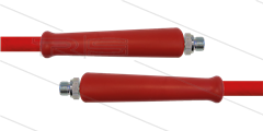 HD-slang rood 3/8" - 2SN Plus - 10m - 2 x 3/8" bu RVS - 2x KBS rood - 500 Bar