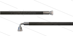 HD-slang zwart 1/4" - Flexy - 1SN - 10m - 1/2" W x 3/8" W haaks - geen KBS - 300 Bar