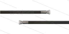 HD-slang zwart 1/4" - Flexy - 1SN - 10m - 2x 1/2" W - geen KBS - 300 Bar