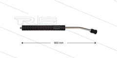 MT3 lans - L=900mm - gebogen - RVS - isolatie L=290mm - 250 Bar - max 160°C - 2 x 1/4" bu