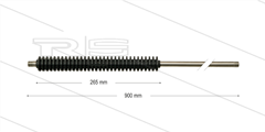 PFL lans - L=900mm - recht - RVS - vast isolatie L=265mm - 250 Bar - max 160°C - 2 x 1/4" bu