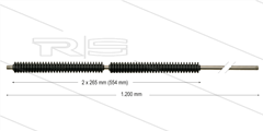 PFL lans - L=1200mm - recht - RVS - vast isolatie 2 x L=265mm - 250 Bar - max 160°C - 2 x 1/4" bu