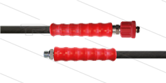HD-slang zwart 3/8" - 2SN Plus - 10m - M24x1,5W x 3/8"bu RVS - 2x KBS rood - 500 Bar