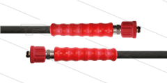 HD-slang zwart 3/8" - 2SN Plus - 10m - 2x M24x1,5W RVS - 2x KBS rood - 500 Bar