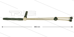 RP54 dubbele lans - L=980mm - RVS - zijgreep - isolatie L=290mm - 400 Bar - max 80°C - 1/4" bu
