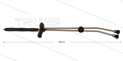 RP55 dubbele lans - L=980mm - RVS - bovenknop en vaste zijgreep - isolatie L=290mm - 400 Bar