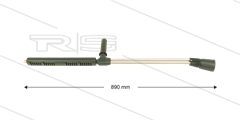 LD9 dubbele lans - L=890mm - RVS - met zijgreep - 250 Bar - max 160°C - excl. nozzles - 1/4" bu