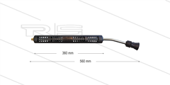 S3 lans - L=560mm - gebogen - staal verzinkt - open isolatie L=360mm - 250 Bar - max 160°C - 1/4" bu