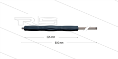 RP10 lans - L=600mm - recht - RVS - isolatie L=295mm - 400 Bar - max 80°C - 2 x 1/4" bu