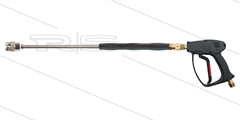 MV951 Spuitlansset - dubbel swivelend - RVS - L=800mm - met kantelbare nozzlehouder incl. nozzles 00.020 + 40.020 - 3/8" bi - max 250 Bar