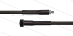 HD-slang zwart 1/4" - 1SN - 15m - 1/4"bu x M22x1,5W vlak - 2x KBS - 250 Bar