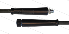 HD-slang zwart 3/8" - 1SN - 5,0m - 3/8"bu x M22x1,5 W vlak - 2x KBS - 210 Bar