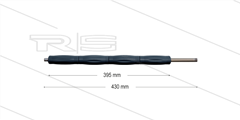 RP10 lans - L=430mm - recht - RVS - isolatie L=395mm - 400 Bar - max 80°C - 2 x 1/4" bu