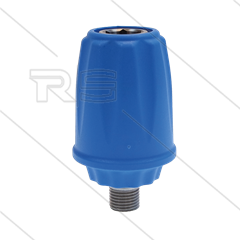Voorzetkoppeling - ARS25P - 1/4" bu - RVS - blauw - passend op KEW - ontkoppelt naar achteren