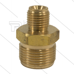 M22x1.5 - snelkoppeling nippel - messing - 250 Bar - Ø14mm - max 150°C - 1/4" bu