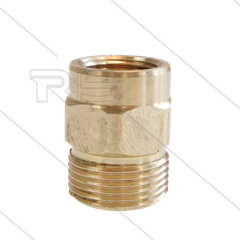 M22x1,5 - snelkoppeling nippel - messing - 250 Bar - Ø14mm - max 150°C - 3/8" bi