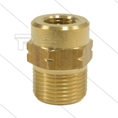 M21x1,5 - snelkoppeling nippel - messing - 250 Bar - Ø14mm - max 160°C - 1/4" bi