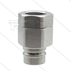Snap-Tite - nippel - met klep - RVS - 138 Bar - 1" bi