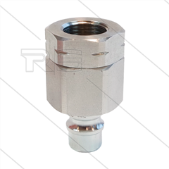 Snap-Tite - nippel - met klep - RVS - 276 Bar - 3/8" bi