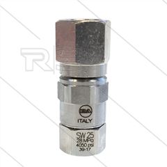 SW25 - Swivel - RVS / messing - 250 Bar - 40 l/min - max 90°C - 30 tpm - 3/8" bi x 1/4" bi