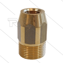 AR3 - M22x1,5 - snelkoppeling nippel - messing - 250 Bar - Ø14mm - met binnen zeskant - 1/4" bi
