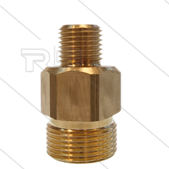 AR3 - M22x1,5 - snelkoppeling nippel - messing - 250 Bar - Ø14mm - met binnenzeskant - 1/4" bu