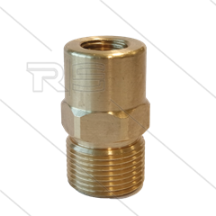 AR5 - M22x1,5 - snelkoppeling nippel - messing - 400 Bar - Ø14mm - verlengde uitvoering - 1/4" bi
