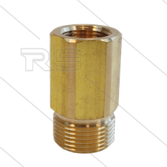 AR5 - M22x1,5 - snelkoppeling nippel - messing - 400 Bar - Ø14mm - verlengde uitvoering - 3/8" bi