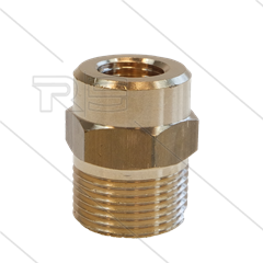AR1 - M22x1,5 - snelkoppeling nippel - messing - 250 Bar - Ø14mm - max 160°C - 1/4" bi