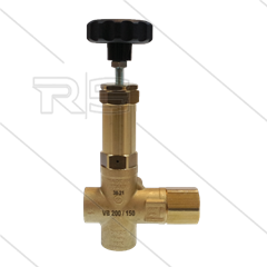 VB200/150 - met knop - 150 Bar - 200 l/min - max 60°C - In: 1" bi - Uit: 1" bi - Bypass: 1" bi