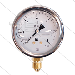 Manometer 0-6 Bar - 1/4" bu - onderaansluiting - Ø63mm
