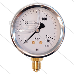 Manometer 0-160 Bar - 1/4" bu - onderaansluiting - Ø63mm
