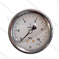 Manometer 0-10 Bar - 1/4" bu - achteraansluiting - Ø63mm