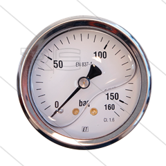 Manometer 0-160 Bar - 1/4" bu - achteraansluiting - Ø63mm