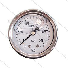 Manometer 0-250 Bar - 1/4" bu - achteraansluiting - Ø50mm
