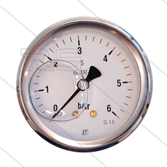 Manometer 0-6 Bar 1/4" bu - achteraansluiting - Ø63mm
