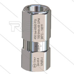 VNR-I - Terugslagklep - RVS - 400 Bar - 180 l/min - max 90°C - 2 x 3/4" bi