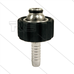 Persnippel - RVS - 1/2" - M22x1,5 wartelmoer - Zwart