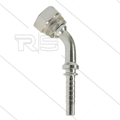Persnippel - staal - 1/4" - 1/4" wartel - 45° gebogen - SW19